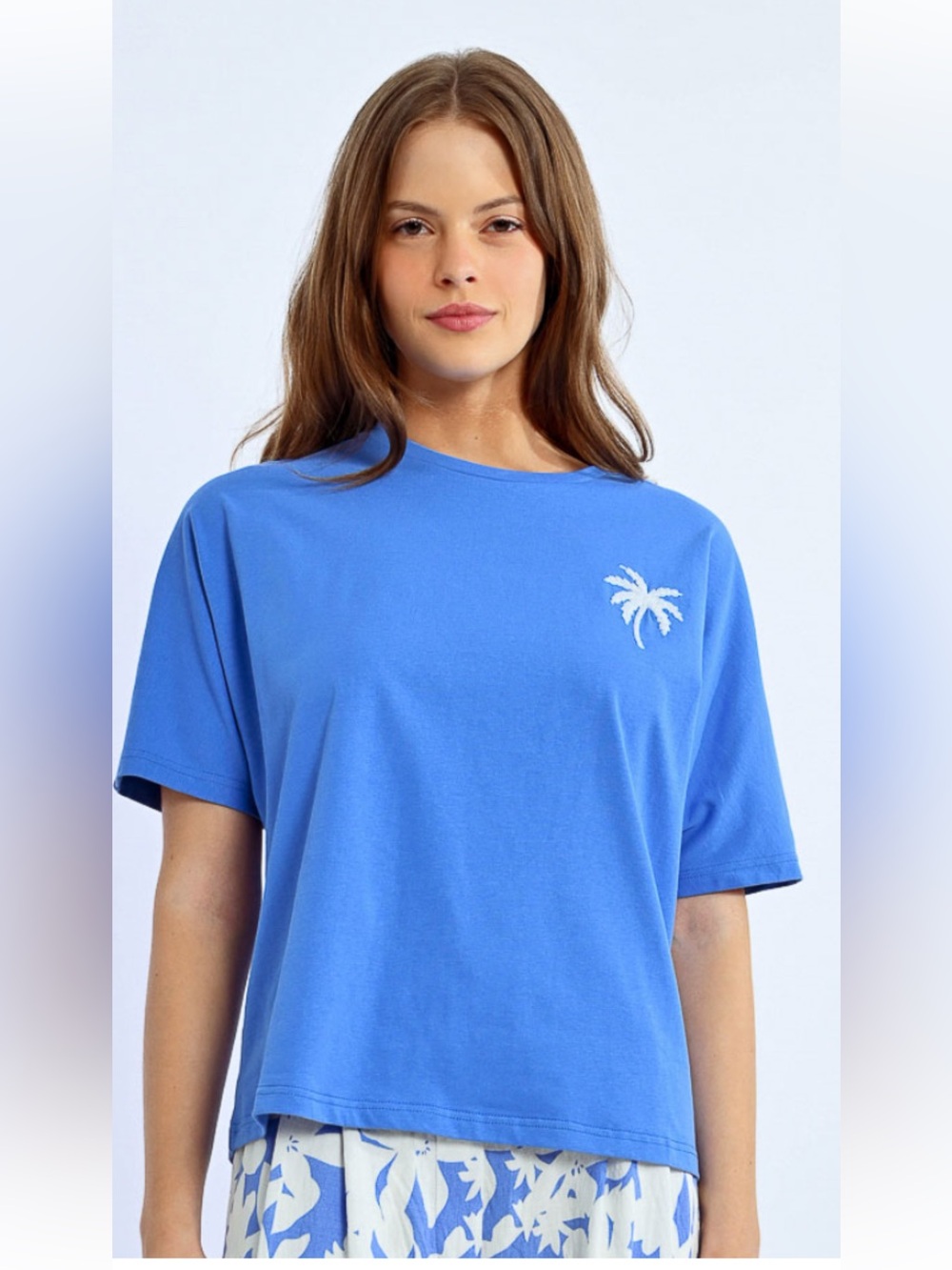 Lili Sidonio oversized palm tree boxy tee